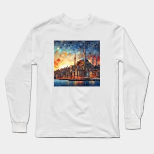 Istanbul Vintage Painting Retro Sunset Long Sleeve T-Shirt